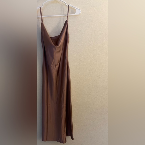 Aspen Midi Mauve Satin Dress - Picture 6 of 6